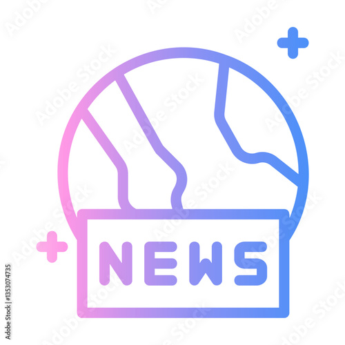 world news Line Gradient Icon