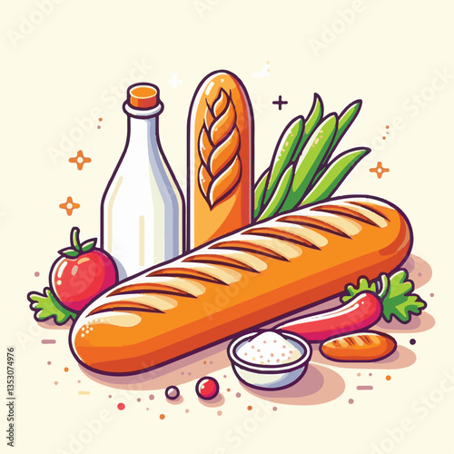 baguette, food, bread, bakery, breakfast, french, bun, meal, fresh, pastry, loaf, wheat, healthy, crust, tasty, nutrition, brown, isolated, flour, bake, organic, background, traditional, delicious, ce
