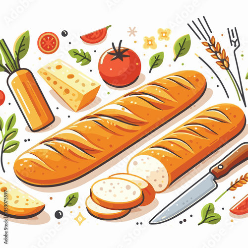 baguette, food, bread, bakery, breakfast, french, bun, meal, fresh, pastry, loaf, wheat, healthy, crust, tasty, nutrition, brown, isolated, flour, bake, organic, background, traditional, delicious, ce
