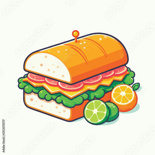 bread, baguette, meal, meat, fresh, food, background, cucumber, carrot, lunch, cuisine, coriander, sandwich, asian, traditional, vietnamese, pork, vietnam, sliced, closeup, cilantro, vegetable, street