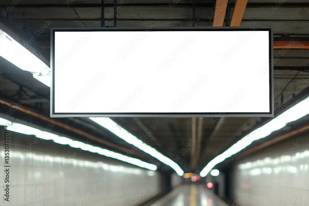 Mockup image of Blank billboard white screen posters and led in the subway station for advertising
Mockup image of Blank billboard white screen posters and led in the subway station for advertising