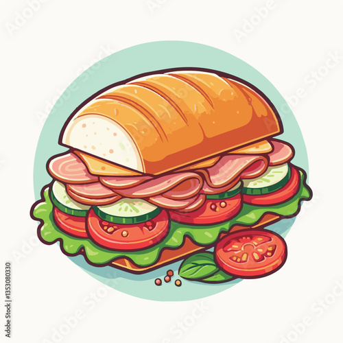bread, baguette, meal, meat, fresh, food, background, cucumber, carrot, lunch, cuisine, coriander, sandwich, asian, traditional, vietnamese, pork, vietnam, sliced, closeup, cilantro, vegetable, street