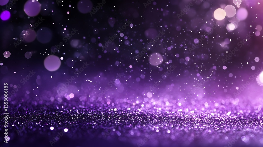 Dark purple glitter sparkle confetti abstract background and invite Dark purple glitter sparkle confetti abstract background and invite