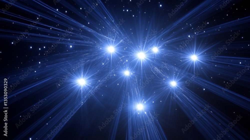 Fototapeta premium Celestial Light Show: A Cosmic Dance of Stars