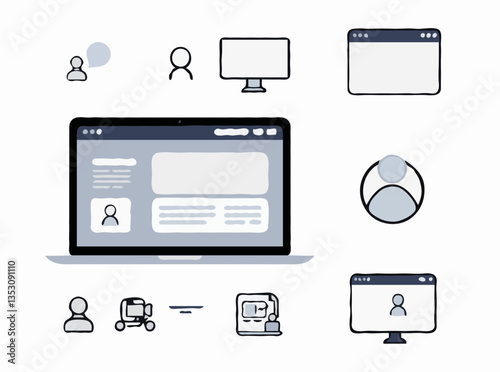 User-Friendly Website Interface Icons - Simple Vector Set