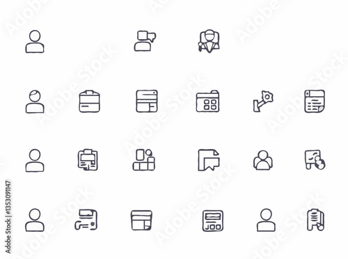 User-Friendly Website Interface Icons - Simple Vector Set