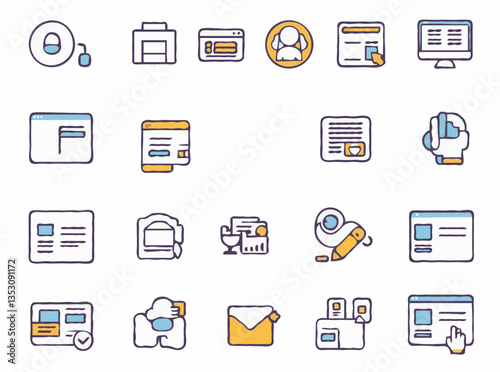 User-Friendly Website Interface Icons - Simple Vector Set