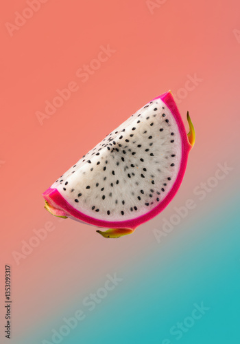 Tropical Dragon Fruit Slice: Vibrant and Nutritious Snack for Healthy Eating and Culinary Creativity