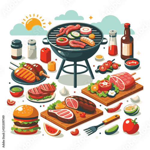 bbq, food, barbecue, grill, party, cooking, meat, picnic, grilling, summer, meal, grilled, cook, beef, cookout, hot, background, barbeque, steak, fire, backyard, pork, flame, delicious, smoke, outdoor