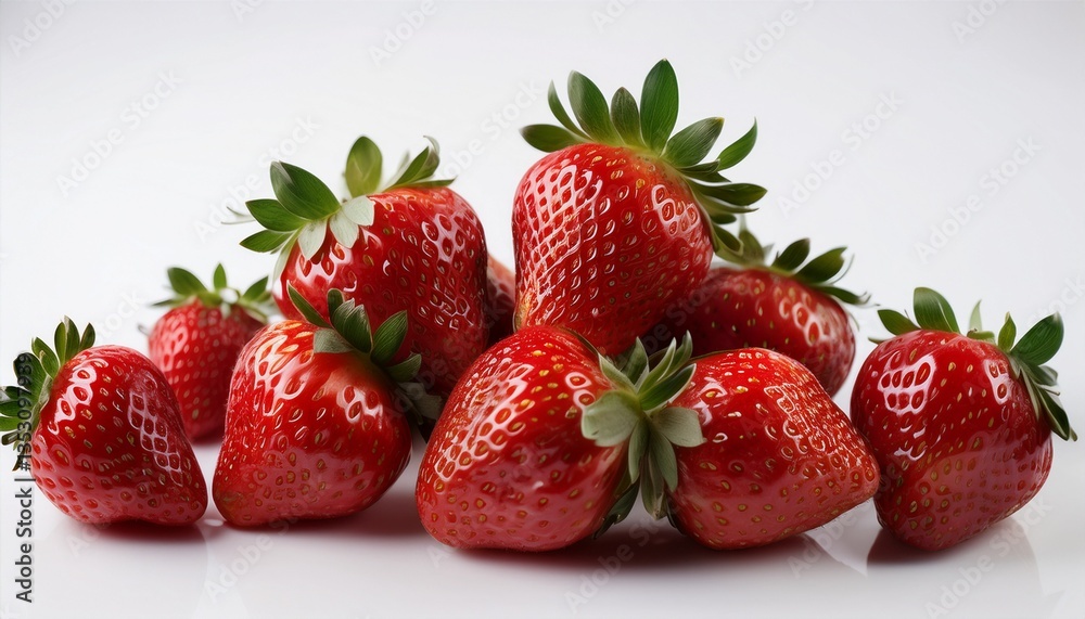 Bunch of Strawberry on the table, white background Bunch of Strawberry on the table, white background