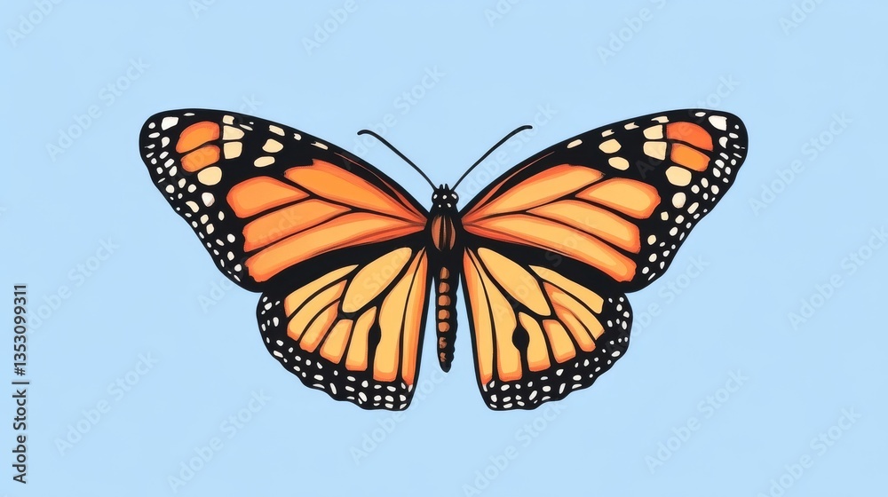 Obraz premium Stunning Monarch Butterfly Illustration
