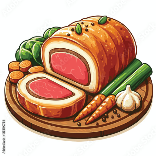 meat, food, traditional, slice, dinner, pastry, meal, beef, cooking, red, lunch, holiday, wellington, sauce, roasted, recipe, puff, cut, fillet, stuffed, steak, pie, christmas, tradition, ingredient, 
