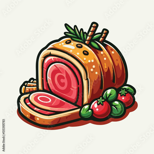 meat, food, traditional, slice, dinner, pastry, meal, beef, cooking, red, lunch, holiday, wellington, sauce, roasted, recipe, puff, cut, fillet, stuffed, steak, pie, christmas, tradition, ingredient, 