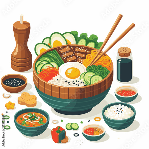 bibimbap, asian, cuisine, meal, healthy, delicious, food, rice, gourmet, korean food, vegetable, cooking, dinner, fresh, colorful, bowl, lunch, traditional, dish, egg, beef, spicy, korean, carrot, mea
