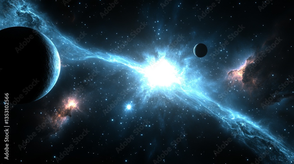 Obraz premium Cosmic Explosion in Deep Space