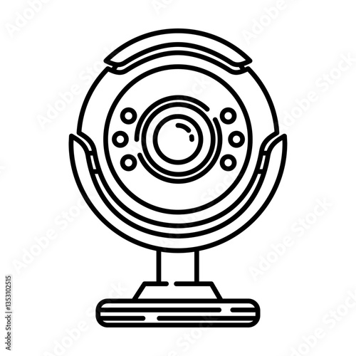 cctv outline illustration. security camera black line illustration
