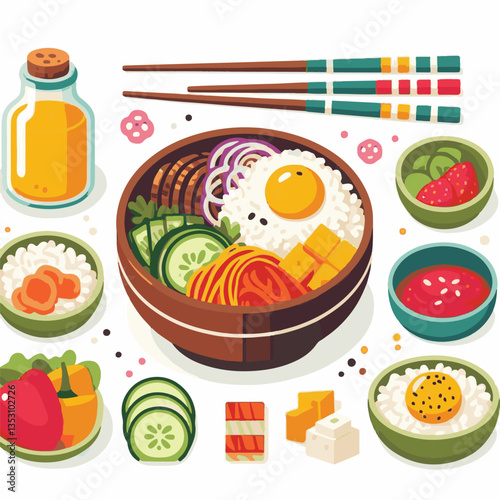 bibimbap, asian, cuisine, meal, healthy, delicious, food, rice, gourmet, korean food, vegetable, cooking, dinner, fresh, colorful, bowl, lunch, traditional, dish, egg, beef, spicy, korean, carrot, mea