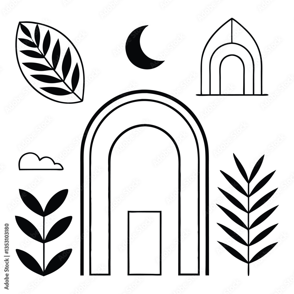 Four leaf icons representing the four seasons in a set of icons