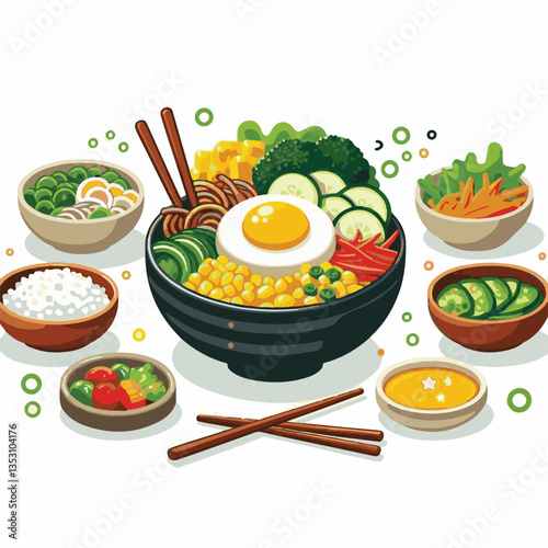 bibimbap, asian, cuisine, meal, healthy, delicious, food, rice, gourmet, korean food, vegetable, cooking, dinner, fresh, colorful, bowl, lunch, traditional, dish, egg, beef, spicy, korean, carrot, mea