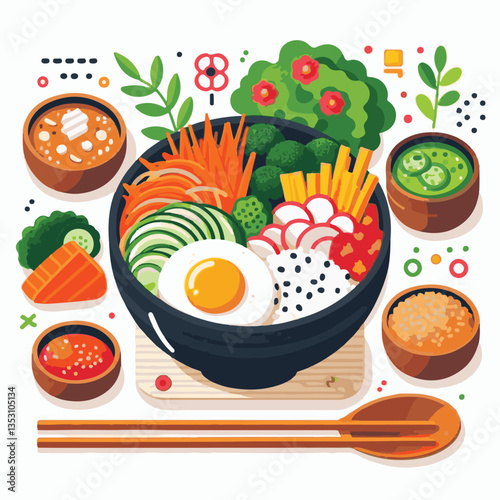 bibimbap, asian, cuisine, meal, healthy, delicious, food, rice, gourmet, korean food, vegetable, cooking, dinner, fresh, colorful, bowl, lunch, traditional, dish, egg, beef, spicy, korean, carrot, mea