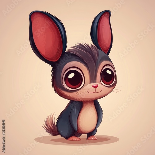 Adorable Cartoon Chinchilla: A Delightful Digital Artwork