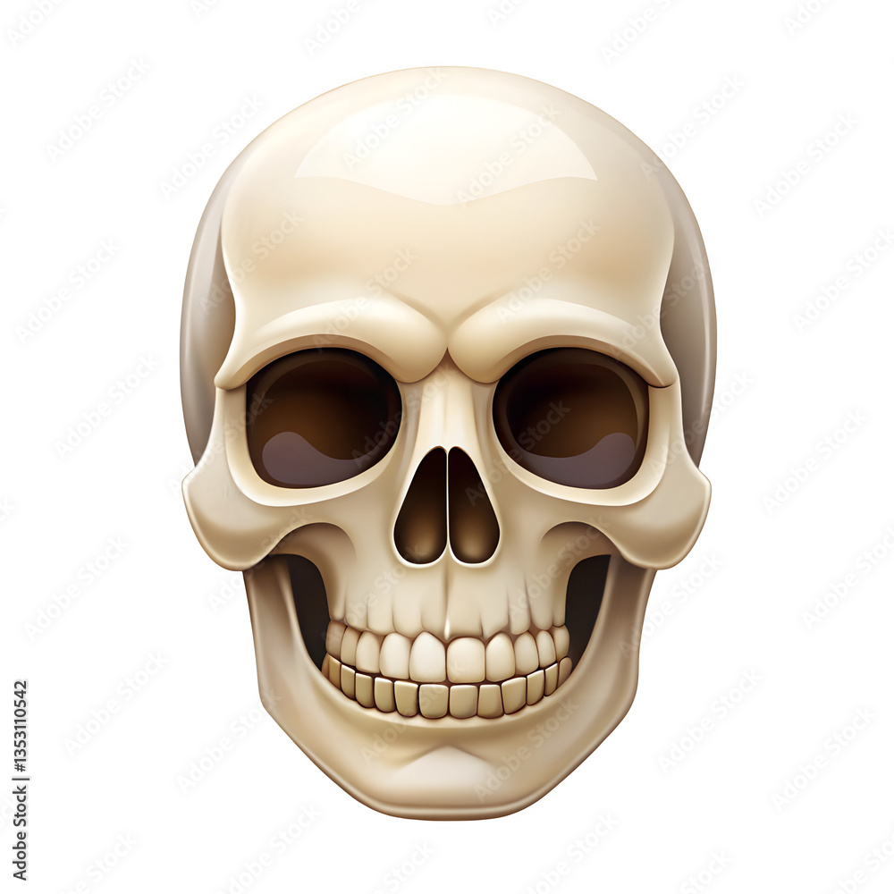 Obraz premium Human Skull PNG – Transparent Cutout Isolated Bone Anatomy