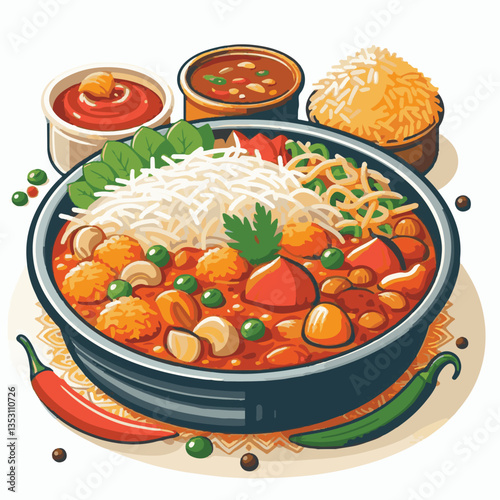chicken, dinner, spicy, indian, cuisine, dish, asian, basmati, rice, meat, food, lunch, background, biryani, cooked, delicious, healthy, meal, india, restaurant, arabic, cooking, homemade, isolated, t
