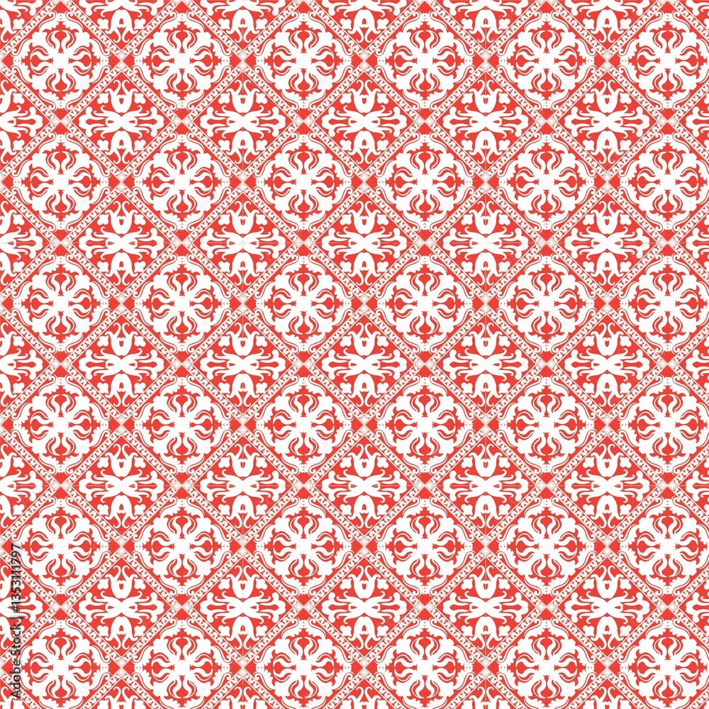 Floral geometric patterns, seamless paper and mosaic fabric Floral geometric patterns, seamless paper and mosaic fabric