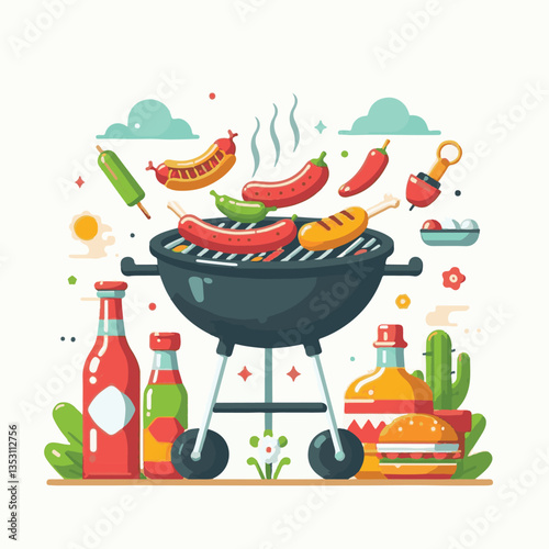 bbq, food, barbecue, grill, party, cooking, meat, picnic, grilling, summer, meal, grilled, cook, beef, cookout, hot, background, barbeque, steak, fire, backyard, pork, flame, delicious, smoke, outdoor