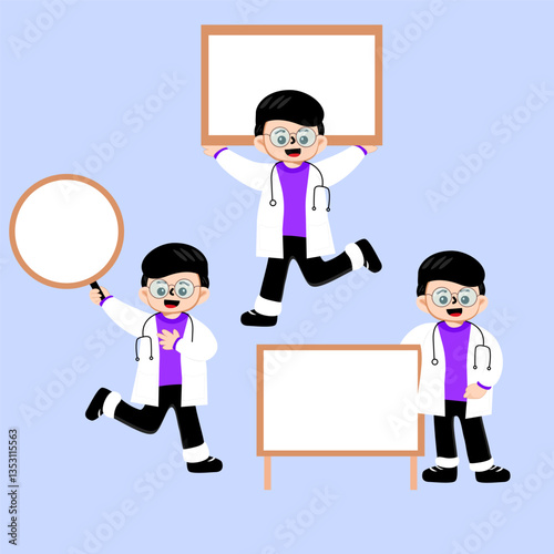 Illustration Kids Cute Wear Costume Doctor