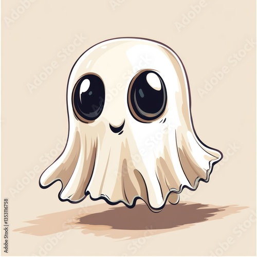 Adorable Halloween Boo: A Cute Ghost Illustration