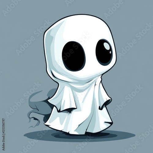 Adorable Cartoon Ghost Illustration