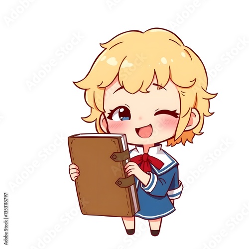 cute chibi school kids.adorable school children illustration.
cartoon students reading books.happy children in school uniform.education cartoon characters

