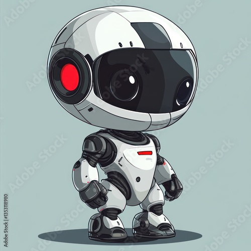 Adorable Futuristic Robot Design: A Cute Mechanical Companion