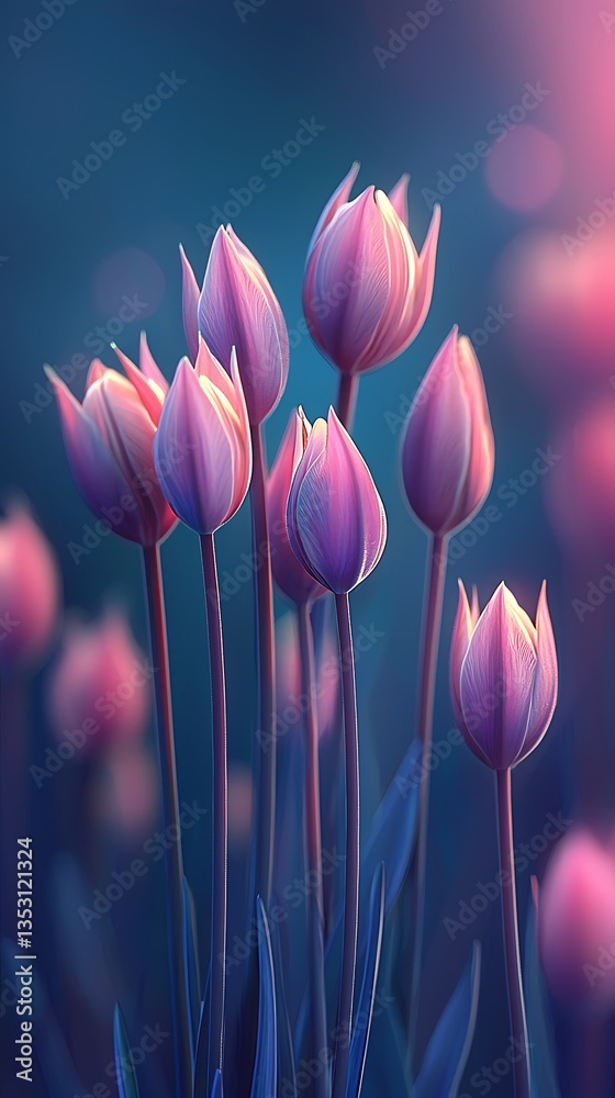 Pink tulips in soft light.