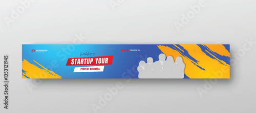  business LinkedIn profile banner and YouTube channel art cover Social media banner Template