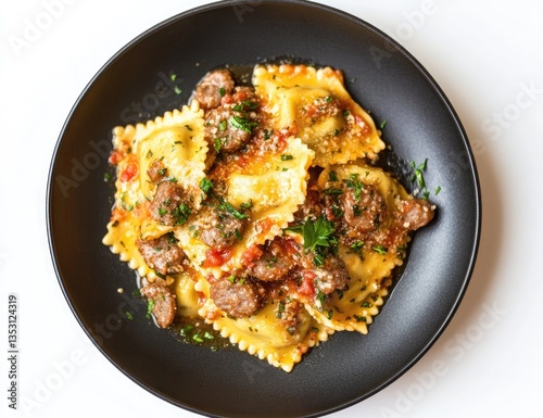 Delicious pasta dish with savory meat sauce