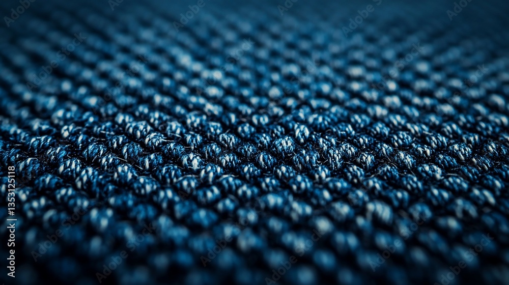 Close-up of textured dark blue fabric.
