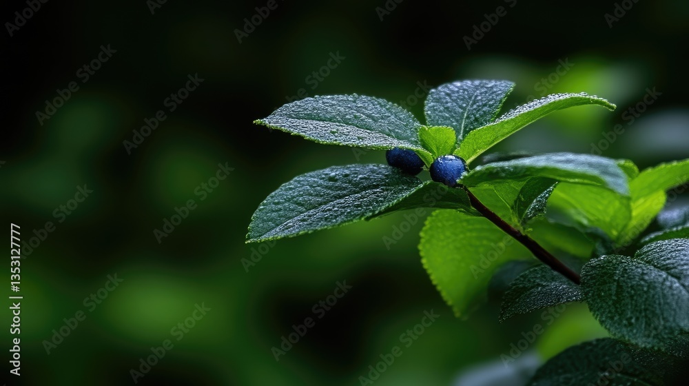 Fresh berries on dewy leaves Fresh berries on dewy leaves