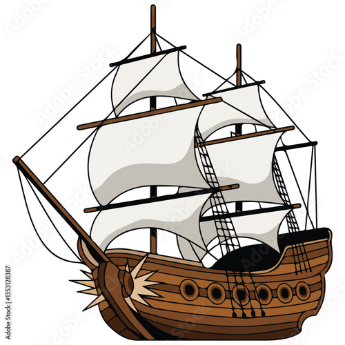 Broken wooden ship after wreck��