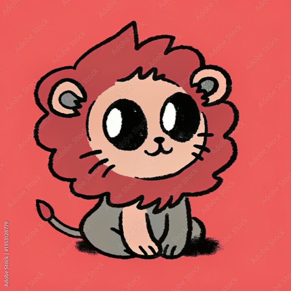 Obraz premium A cartoon lion