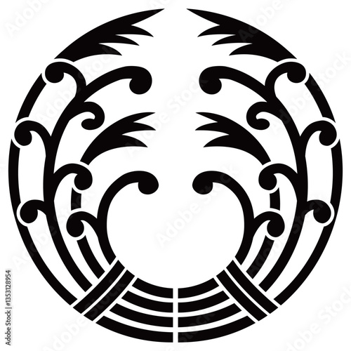 家紋です。抱き蕨といいます。
