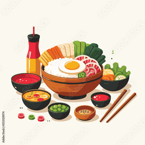 bibimbap, asian, cuisine, meal, healthy, delicious, food, rice, gourmet, korean food, vegetable, cooking, dinner, fresh, colorful, bowl, lunch, traditional, dish, egg, beef, spicy, korean, carrot, mea