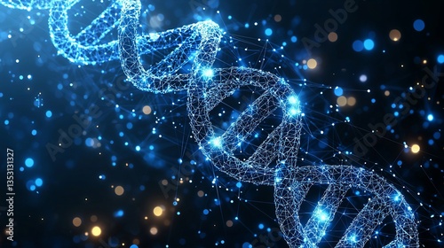 Obraz na płótnie Glowing DNA helix, abstract science background. w salonie