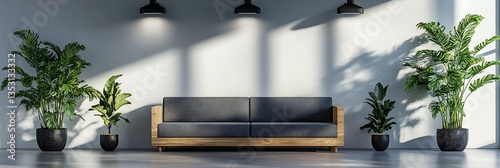 Modern Minimalist Sofa in Sunlit Interior