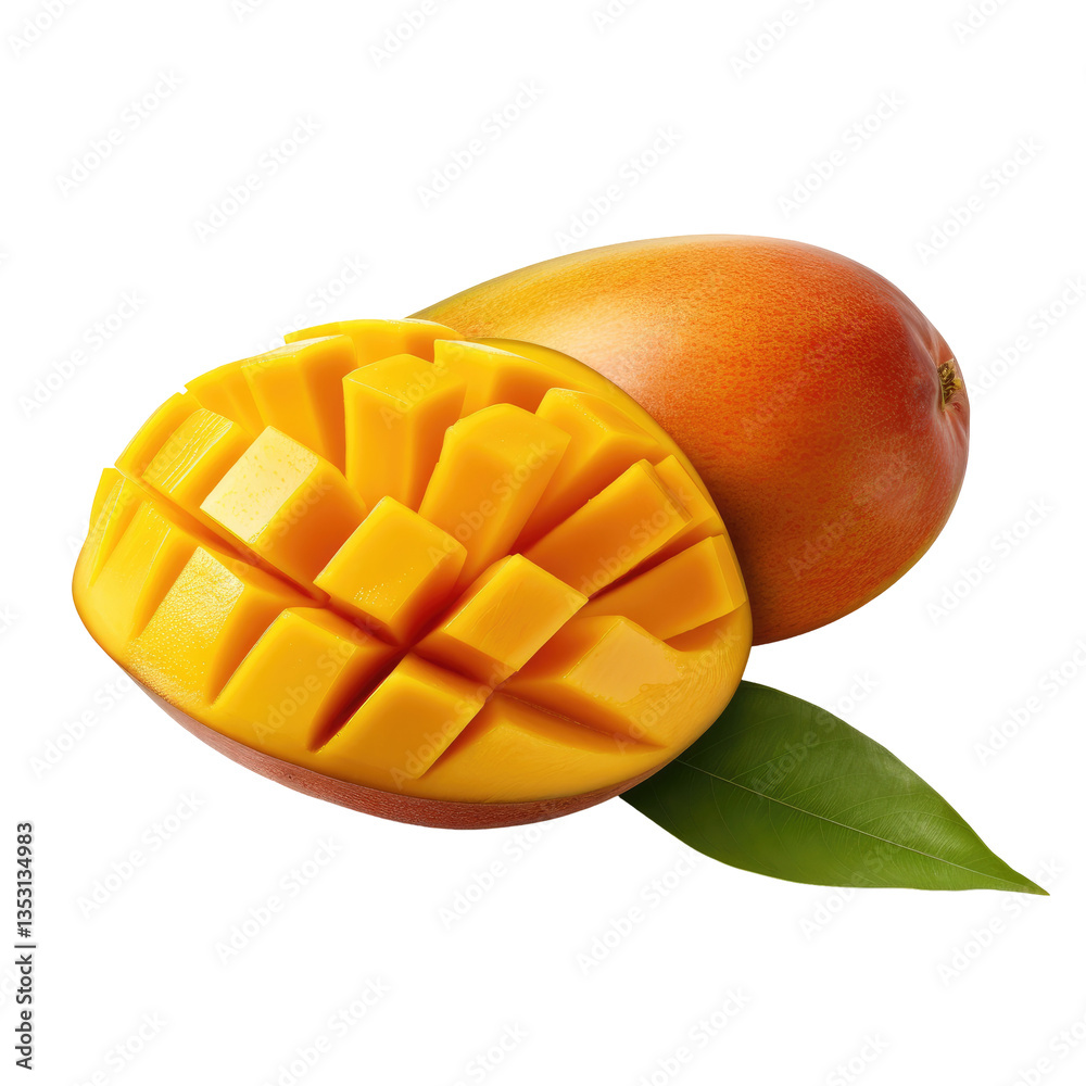 realistic mango on transparent background