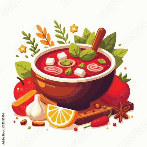 soup, food, borscht, bowl, ukrainian, dish, lunch, dinner, vegetable, beet, cream, cuisine, borsch, beetroot, red, meat, traditional, healthy, meal, homemade, hot, gourmet, plate, garlic, tasty, cooki
