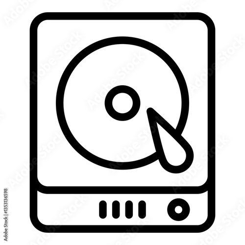 Hard disk icon. Vector line icon