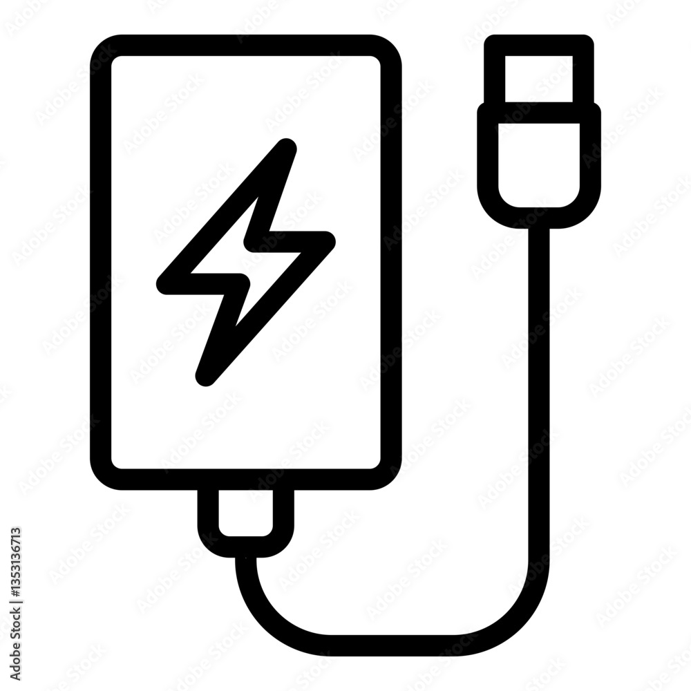 Power bank icon. Vector line icon Power bank icon. Vector line icon