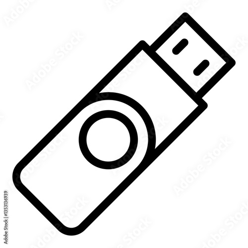 Usb stick icon. Vector line icon